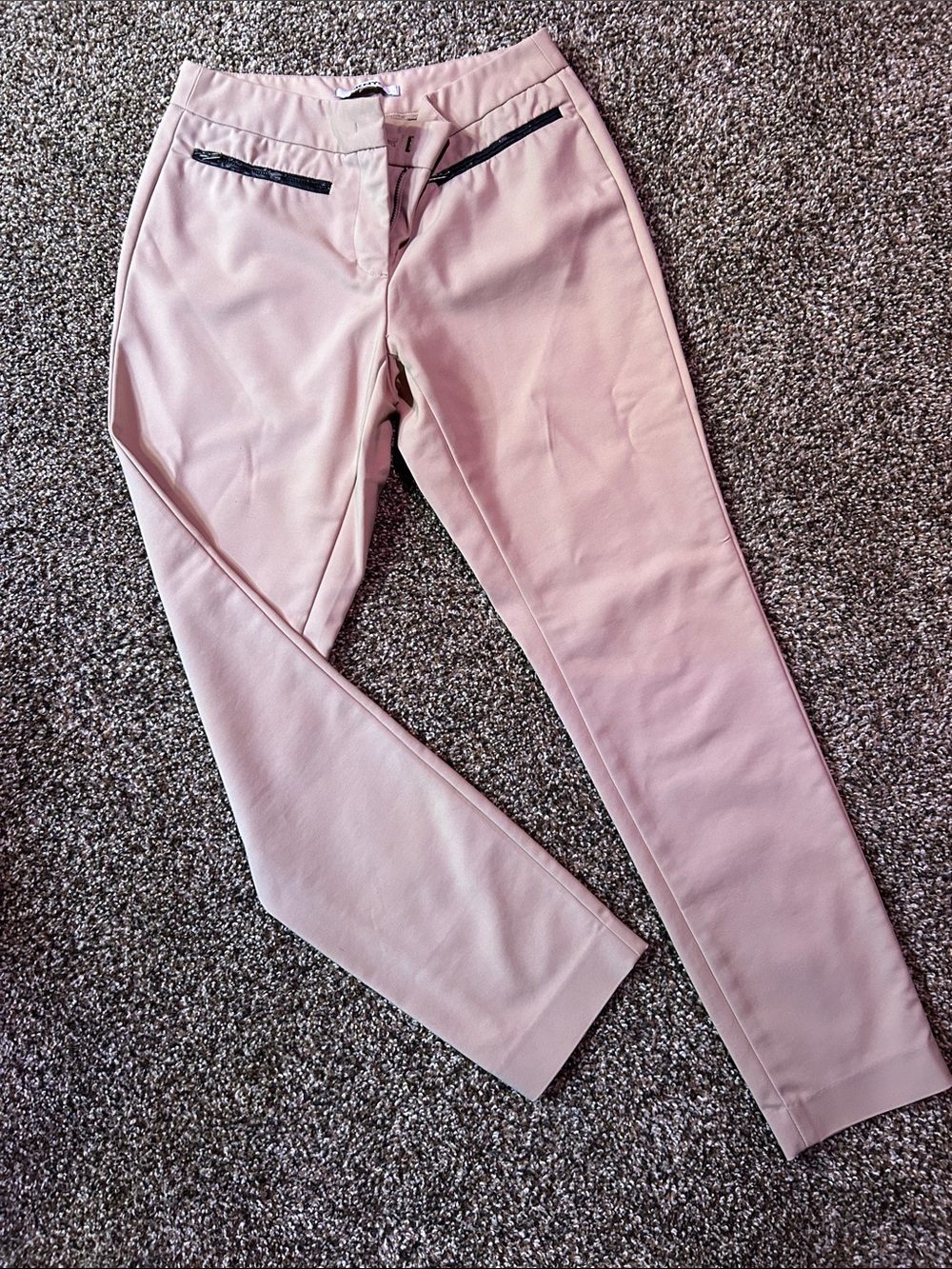 DKNYC Tan Tapered dress pants with Black Trim